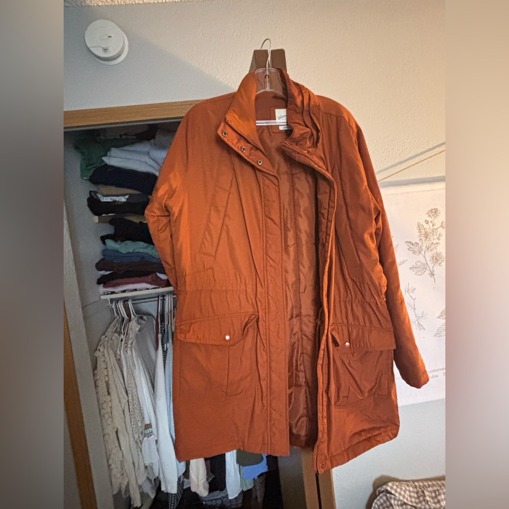 Burnt orange coat!